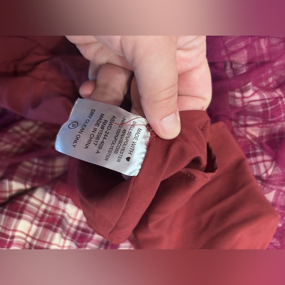 ARULA Strapless Dress in Red and White Plaid - Picture 6 of 6